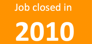 Small admin banner saying Job closed in 2010